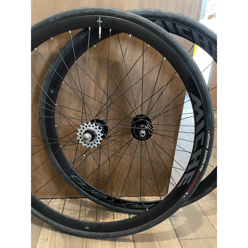 Wheelset pistard wr track clincher black silver MICHE Bicycle