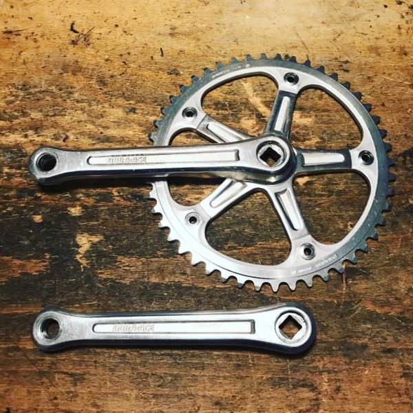Vintage Shimano Dura Ace FC-7500 151BCD 167.5mm Njs Crankset + Shimano Dura Ace 7500 EX 151BCD 1/8" Chainring 48T Njs